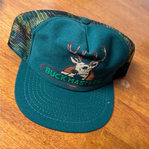 Other - Vintage buck master camo and green hat
